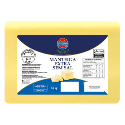 Manteiga Extra S/Sal Bloco Catupiry 5Kg - Qualidade e Sabor