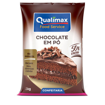 Chocolate Em Po 1Kg 50% Qualimax - Qualidade e Sabor