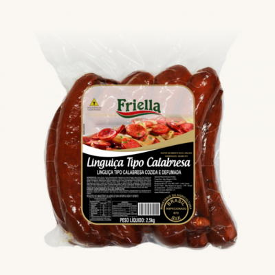 Linguica Calabresa Curva Defumada Friella 10 Kg - Qualidade e Sabor