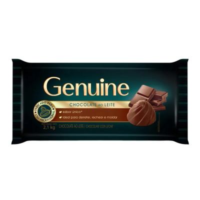CHOCOLATE AO LEITE BARRA 2,1KG GENUINE